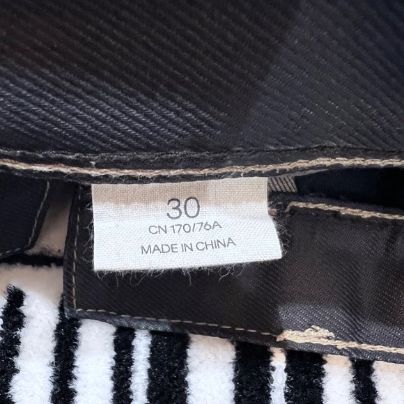 H&M Barcelona Folded Bottom Black Waxed Denim Shorts - Slim Fit - Picture 6 of 9